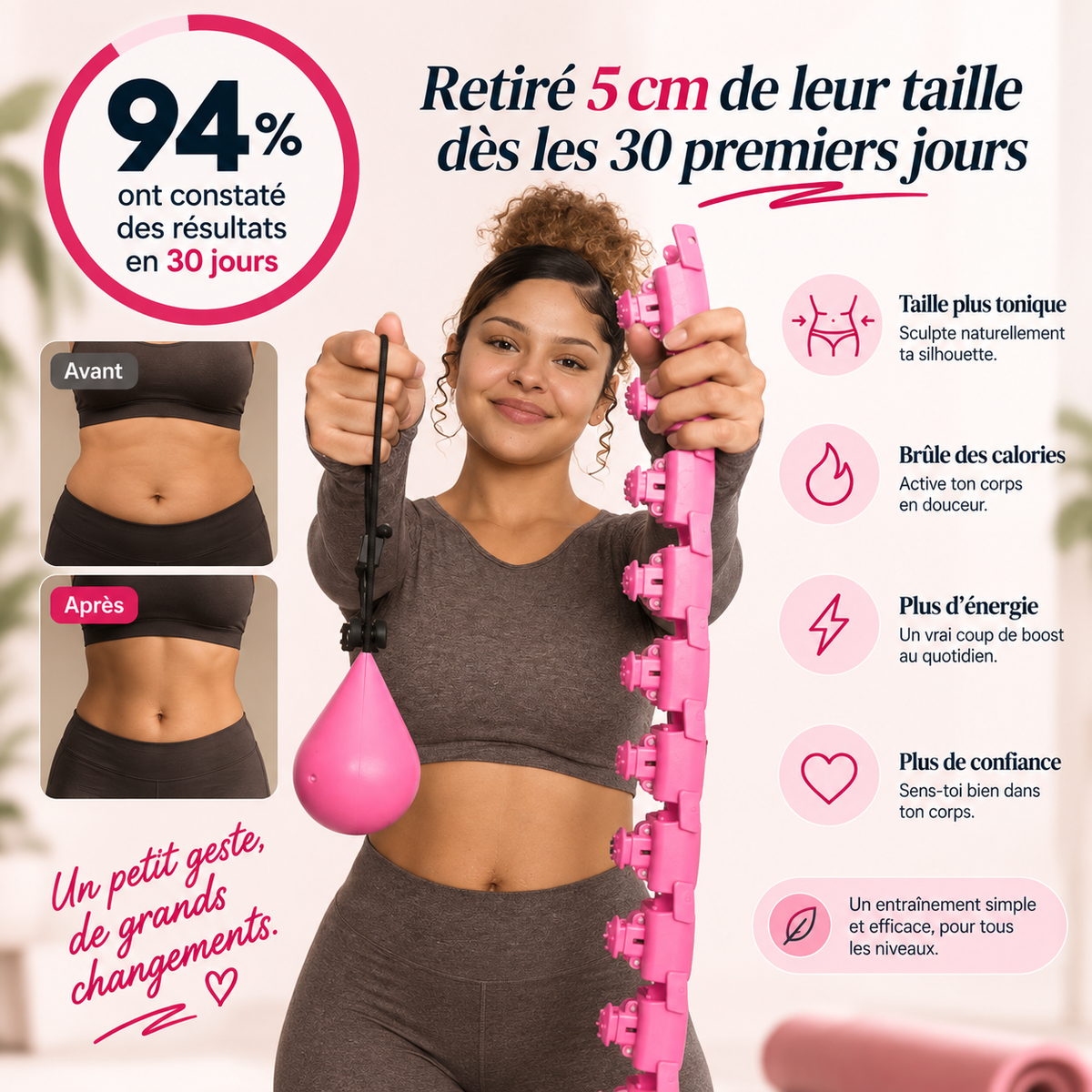Smart Hoop™ — cerceau de fitness lesté et ajustable, Crivela (photo 5)
