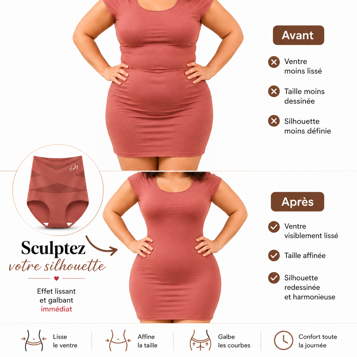 Crivela™ | Culotte Gainante Ventre Plat Invisible — Ne Roule Pas