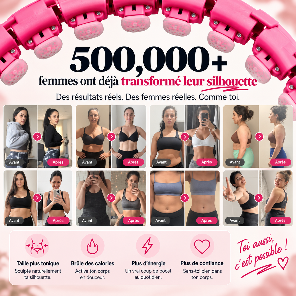 Smart Hoop™ — cerceau de fitness lesté et ajustable, Crivela (photo 6)